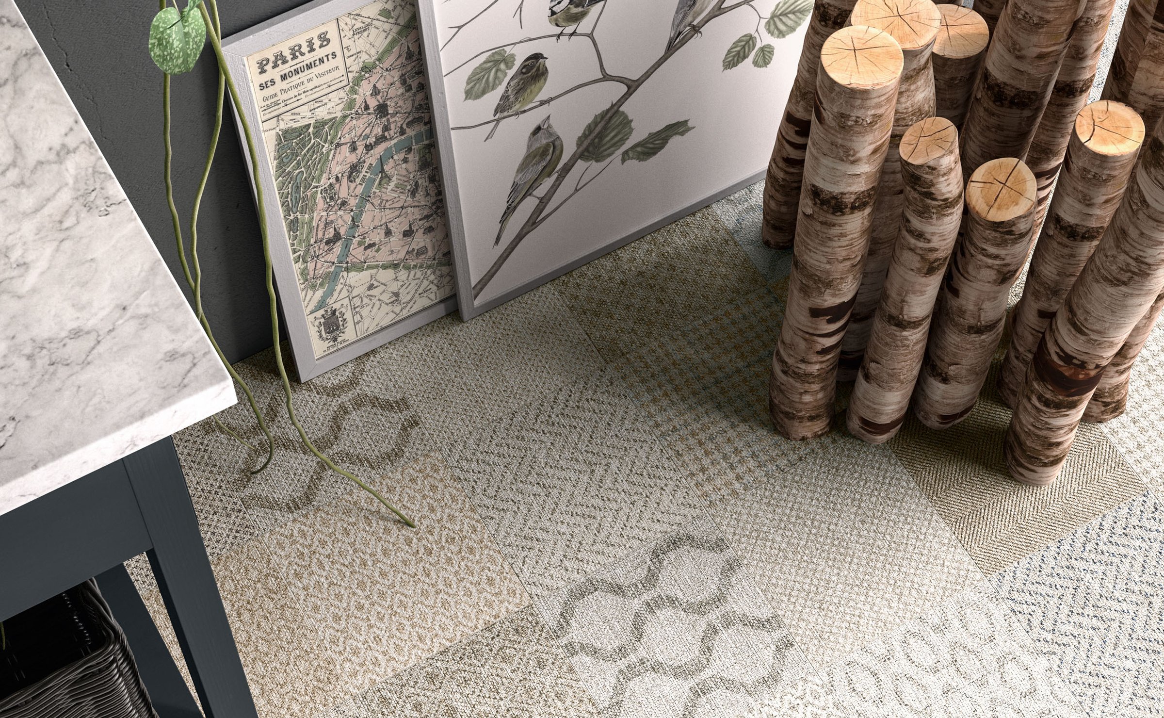 Fineart: fabric effect ceramic tiles