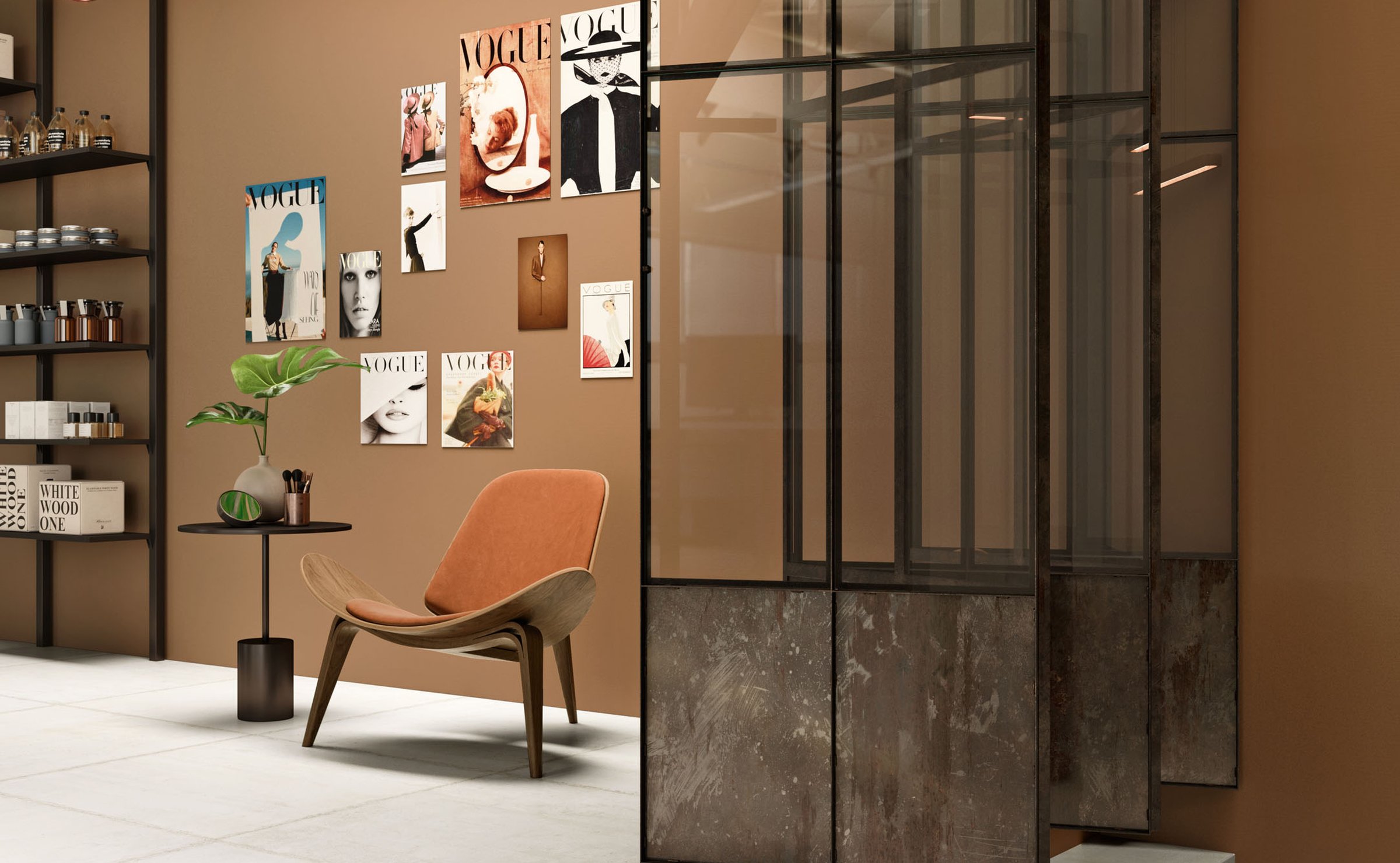 Form: concrete effect porcelain stoneware