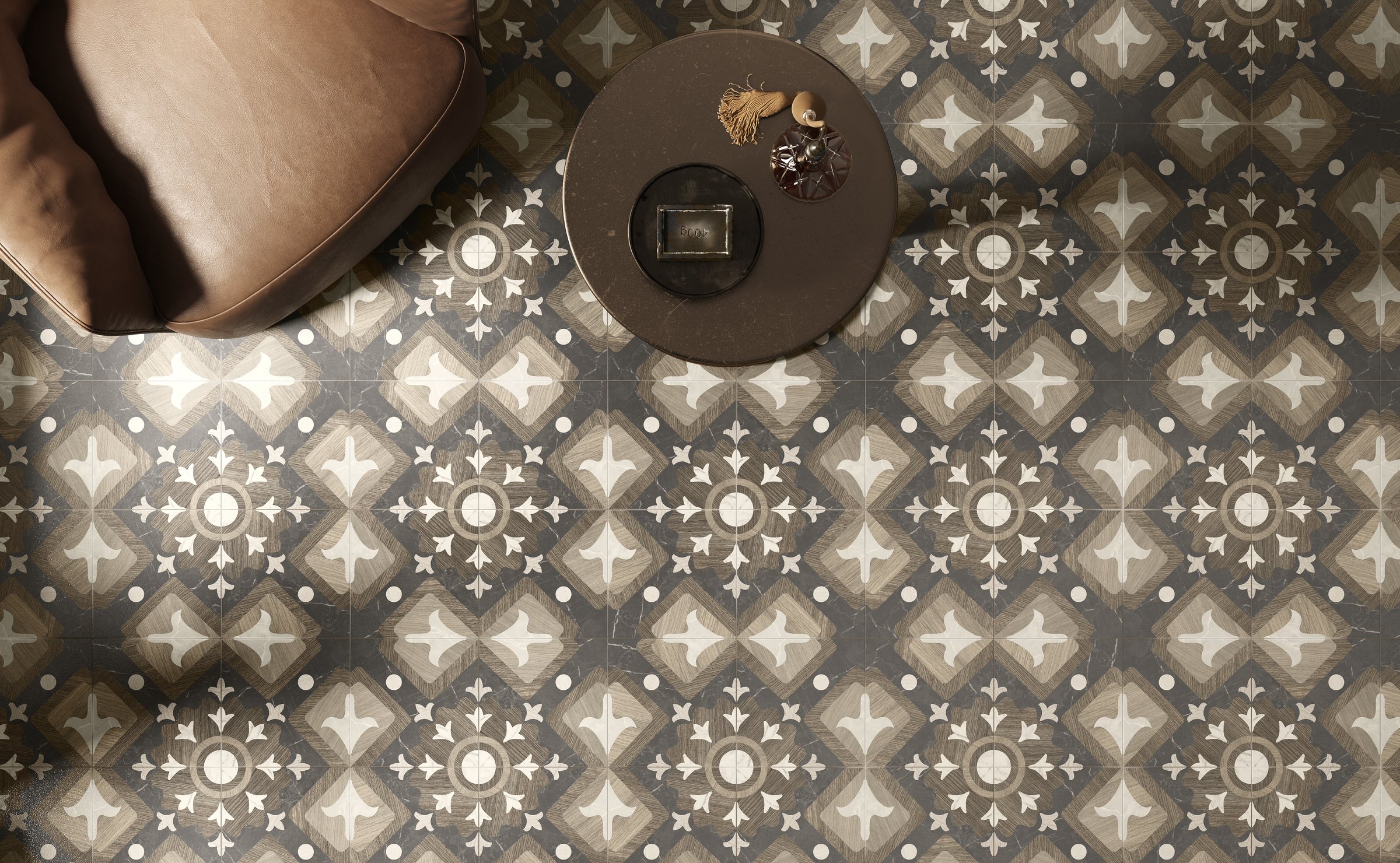 Intarsi Glam: marble and wood effect