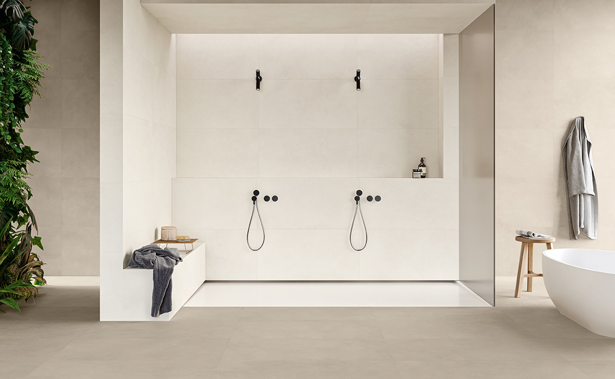 Sable: concrete effect porcelain tiles